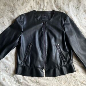 Zara black faux leather jacket in great condition size XL